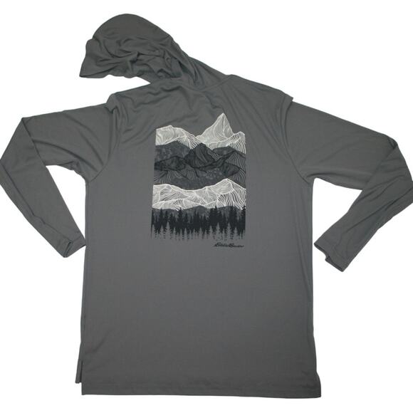 Eddie Bauer Long Sleeve Hoodie Gray Mens Size Large - Picture 1 of 6